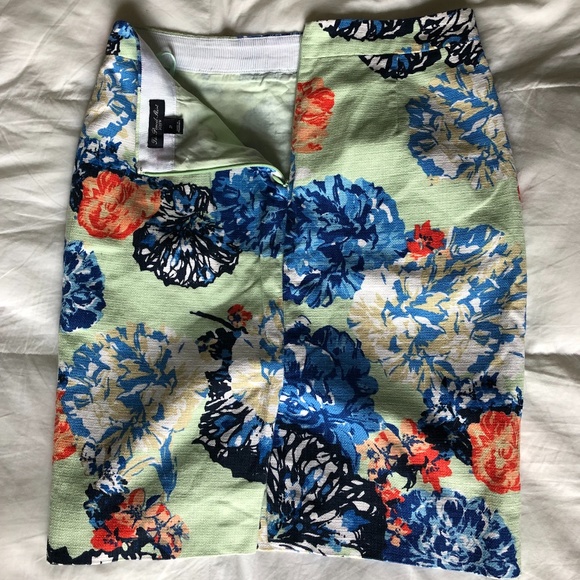 JCREW 100% Cotton Floral High Waisted Pencil Skirt - Picture 3 of 6